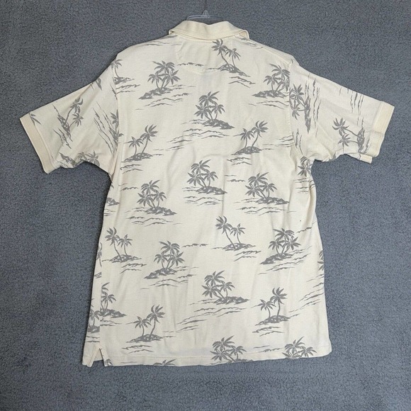 Catalina Island Wear Shirt Mens Medium Cream Palm Tree Polo‎ Beach Cruise - Picture 8 of 12